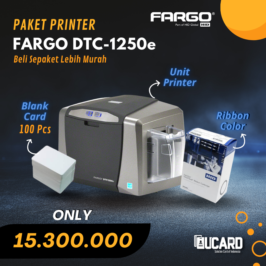 Paket Printer ID Card Fargo DTC-1250e